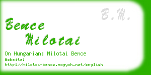 bence milotai business card